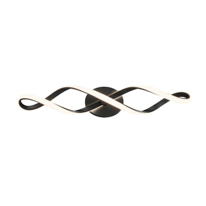 Swirl 27 in. 1-Light Matte Black Modern Integrated LED Vanity Light Bar for Bathroom