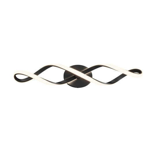 Swirl 27 in. 1-Light Matte Black Modern Integrated LED Vanity Light Bar for Bathroom