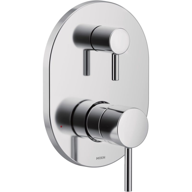 Moen UT3290 Align 2 Function Pressure Balanced Valve Trim Only with Double Lever Handle Integrated Diverter - Less Rough in Chrome