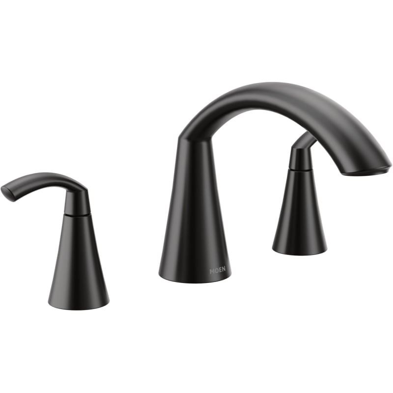 Moen T373 Glyde Deck Mounted Roman Tub Filler Matte Black Faucet Roman Tub Double Handle - *Plumbing