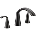 Moen T373 Glyde Deck Mounted Roman Tub Filler Matte Black Faucet Roman Tub Double Handle - *Plumbing