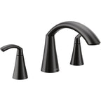 Moen T373 Glyde Deck Mounted Roman Tub Filler Matte Black Faucet Roman Tub Double Handle - *Plumbing