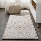 JONATHAN Y Mediterranean Tile Indoor Outdoor Runner Rug 2X10 Beige, Citta High-Low Pile for Backyard, Patio, Porch, Easy-Cleaning, High Traffic, Pet-Friendly, Non-Shedding (SBH102A-210)