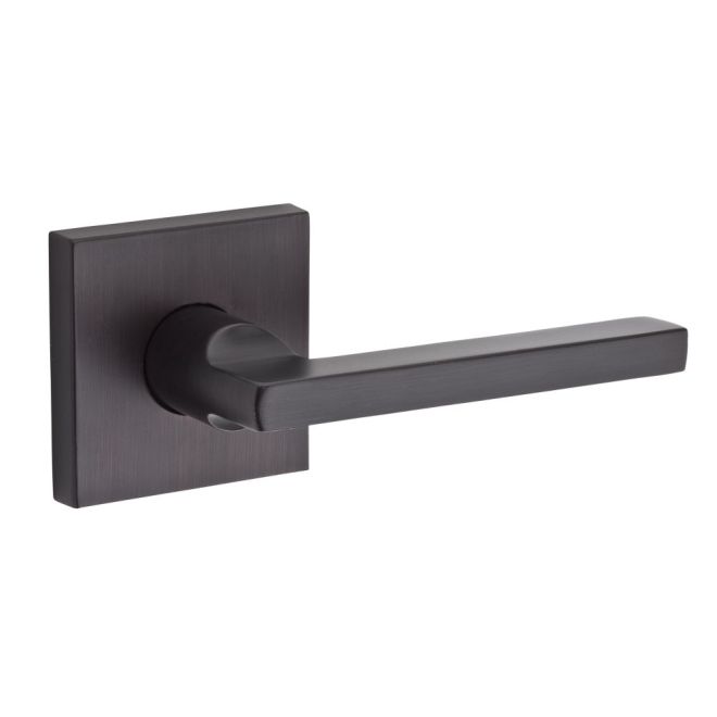 Baldwin FD.SQU.CSR Square Non-Turning Two-Sided Through-Door Dummy Door Lever Set with Square Rosette from the Reserve Collection Venetian Bronze Door