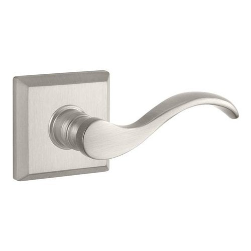 Baldwin FDCURTSR150 Reserve Full Dummy Lockset x Curve with Traditional Square Rose, Satin Nickel Finish
