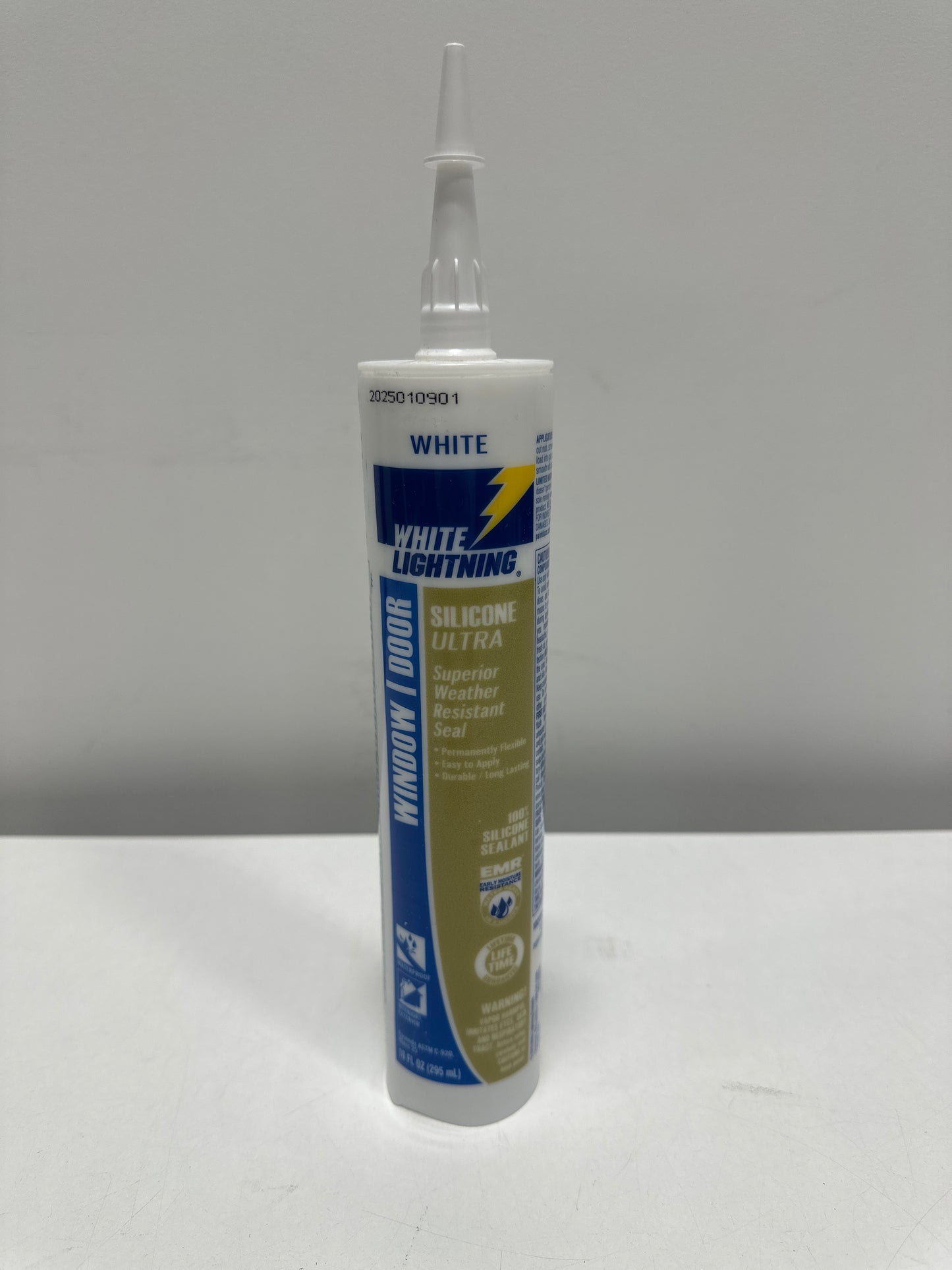 White Lightning W31100010 Silicone Ultra Window & Door Sealant, White, 10 fl. oz.