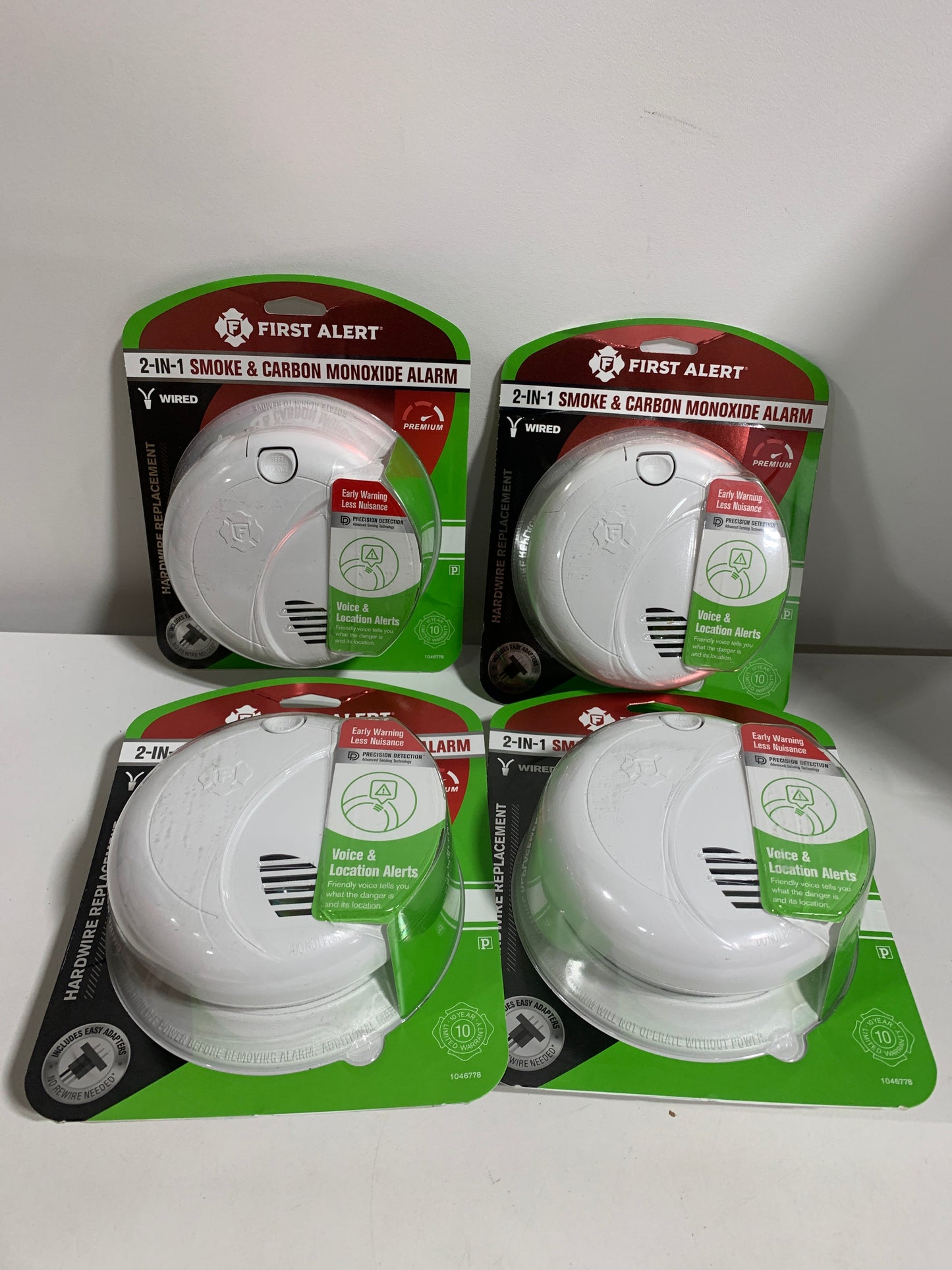 4 x First Alert Precision Detection Interconnect Hardwired Smoke and CO Alarm Hardwire