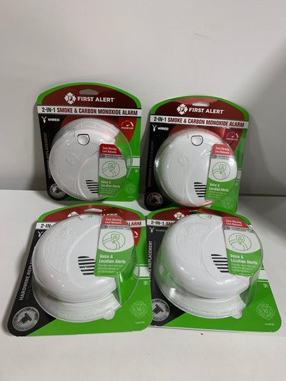 4 x First Alert Precision Detection Interconnect Hardwired Smoke and CO Alarm Hardwire