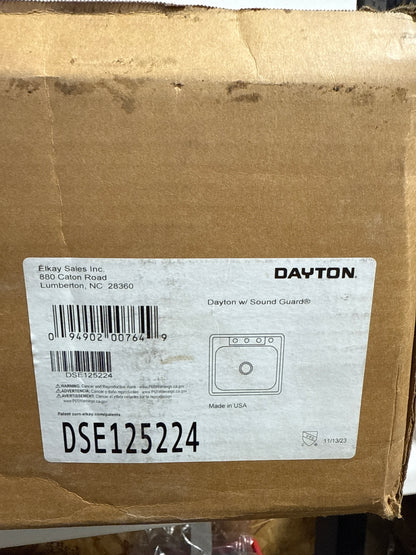 Elkay DSE12522 Dayton 25" Drop in Single Basin Stainless Steel Kitchen Sink 4 Faucet Holes Sinks Kitchen Sinks Stainless Steel