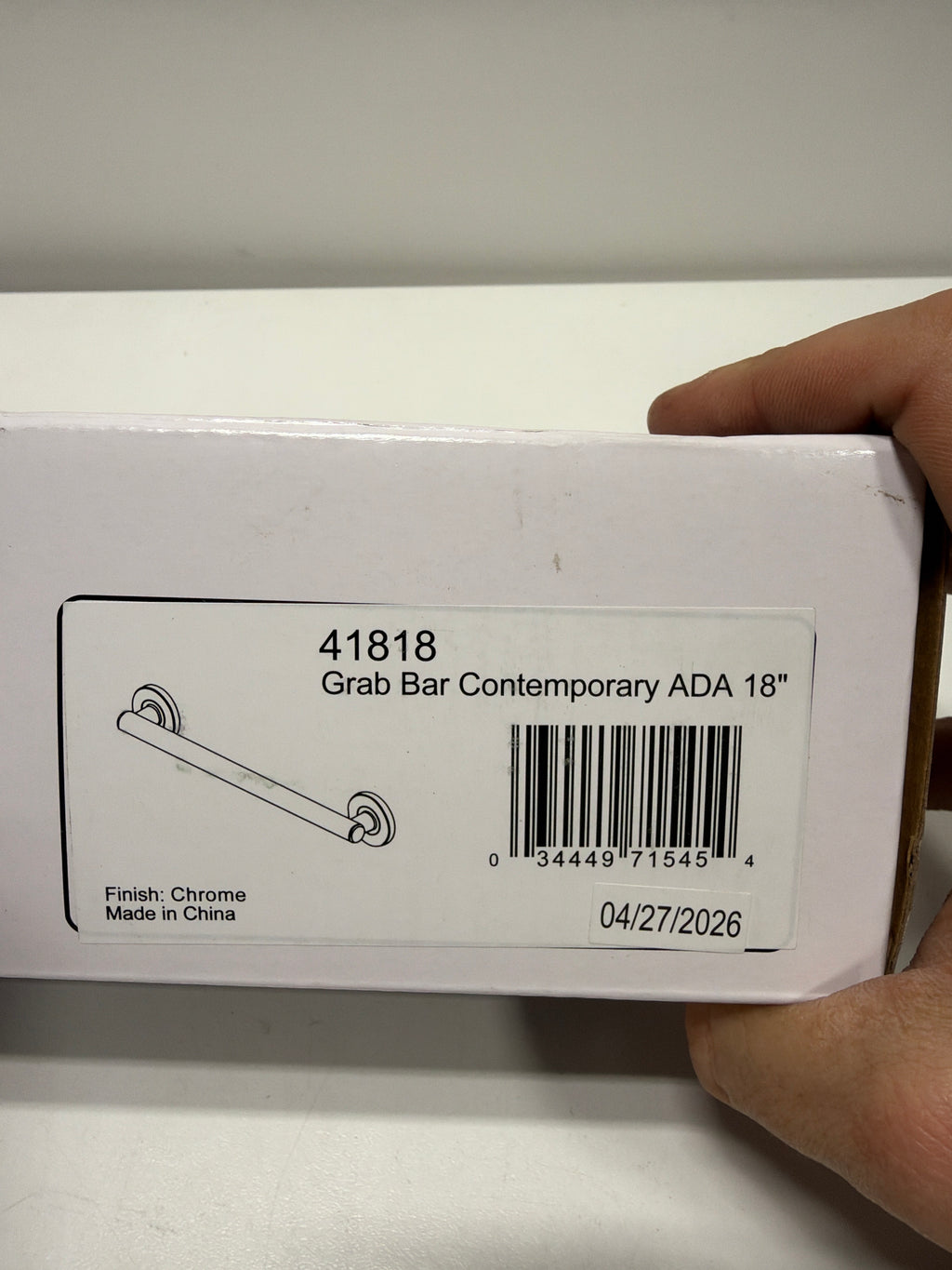 Delta 41818 BathSafety 18" Grab Bar Chrome Bathroom Hardware and Accessories Bathroom Safety Equipment Grab Bars