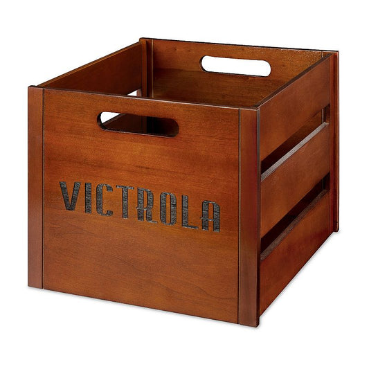 Victrola - Wooden Vinyl Record Crate - Mahogany - *TV & Home Theater