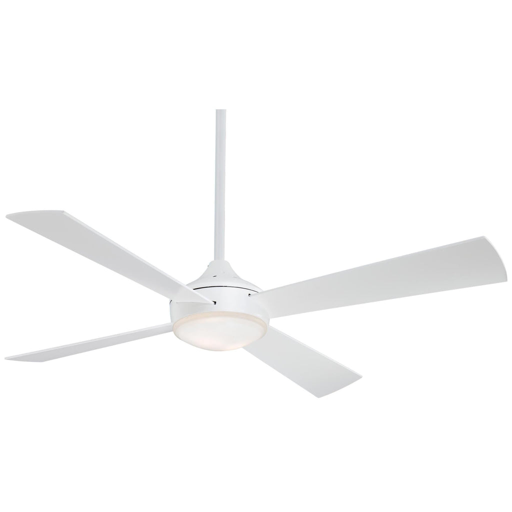 Aluma 52 in. LED Indoor Flat White Ceiling Fan with Light and Wall Control