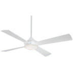 Aluma 52 in. LED Indoor Flat White Ceiling Fan with Light and Wall Control