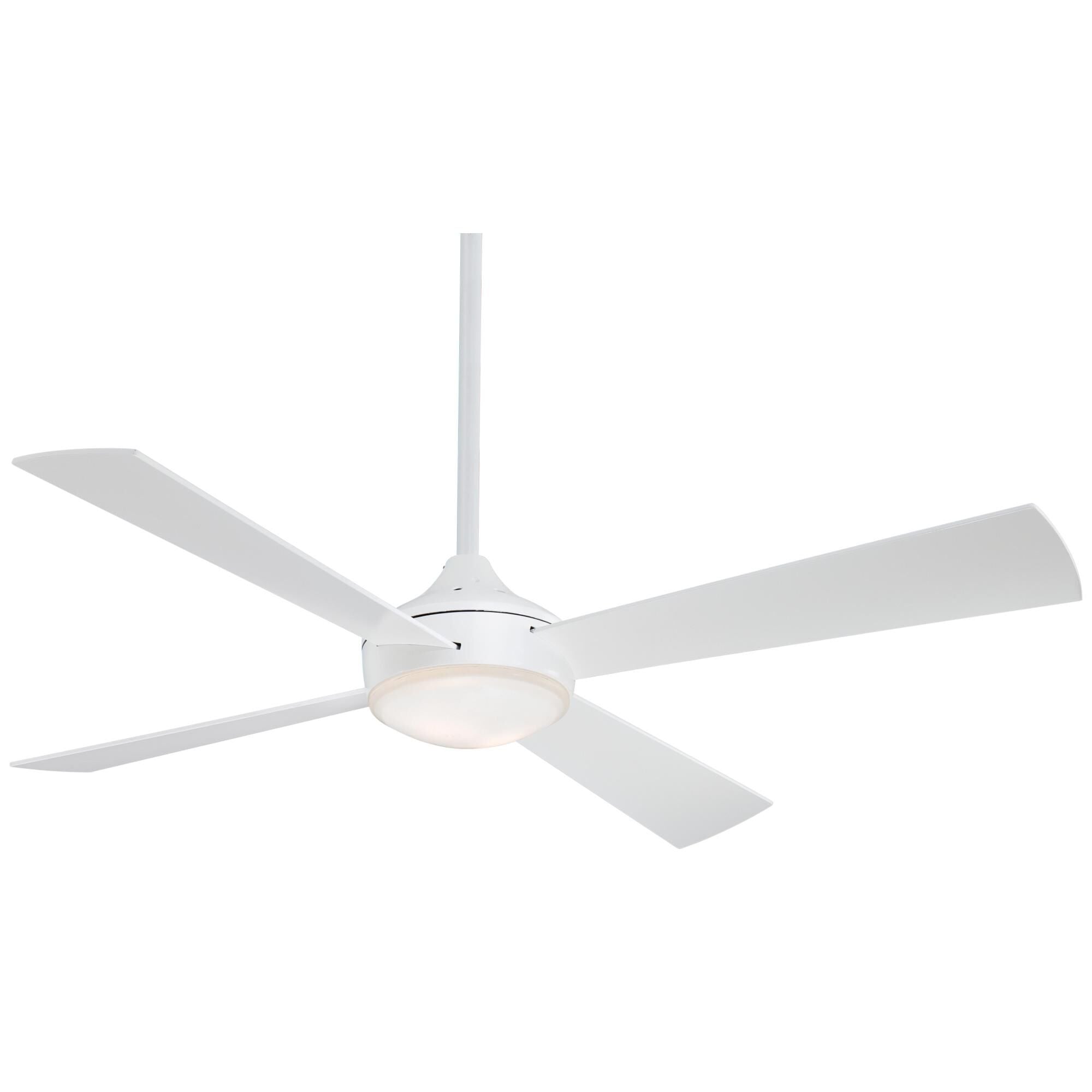 Aluma 52 in. LED Indoor Flat White Ceiling Fan with Light and Wall Control