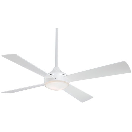 Aluma 52 in. LED Indoor Flat White Ceiling Fan with Light and Wall Control