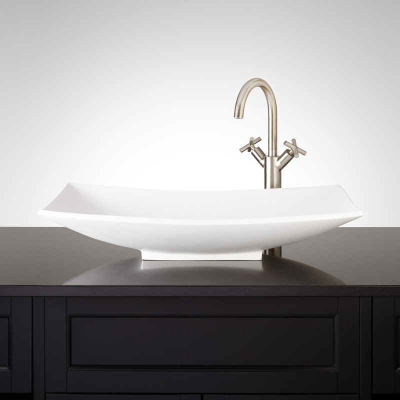 Signature Hardware 250926 Violette 26" Resin Vessel Bathroom Sink White