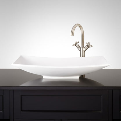 Signature Hardware 250926 Violette 26" Resin Vessel Bathroom Sink White