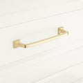 Signature Hardware 945845-6 Klein 6 Inch Center to Center Handle Cabinet Pull Satin Brass Cabinet Hardware Pulls Handle