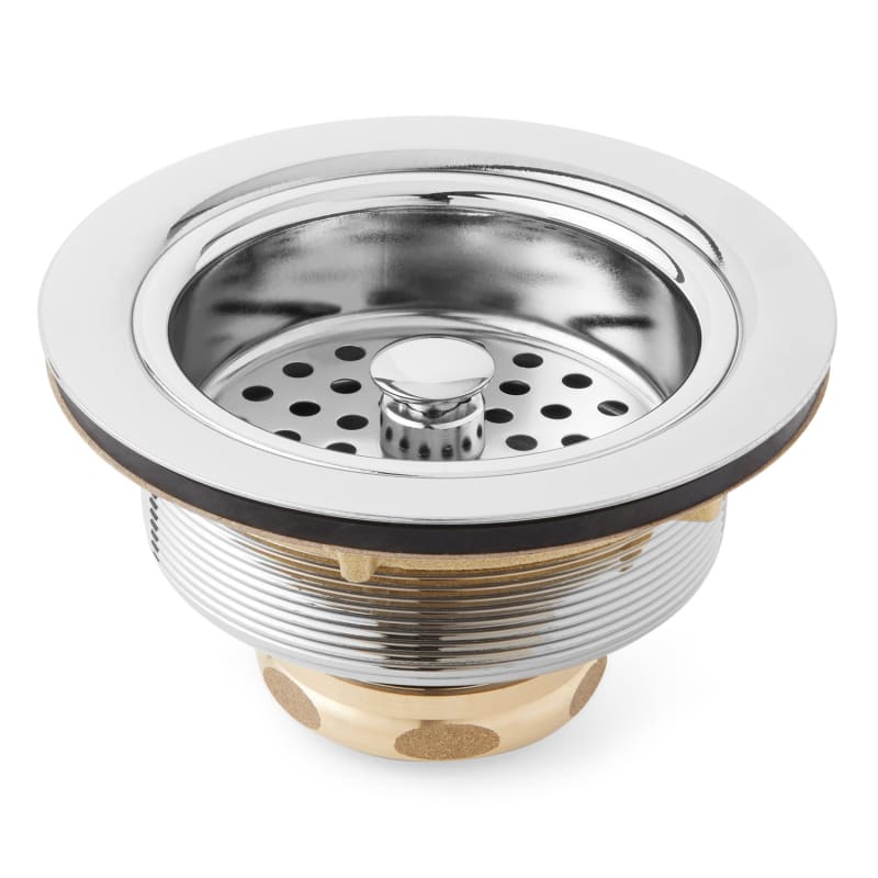 Signature Hardware 902367 3-1/2" Basket Strainer for Sinks up to 1" Thick Chrome