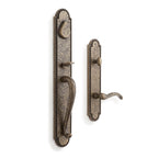 Signature Hardware 441381 Marconi Left Handed Solid Brass Full Plate Keyed Entry Single Cylinder Door Handleset with Interior Lever and 2-3/4" Backset