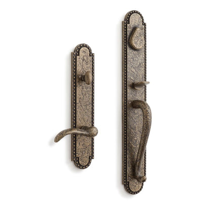 Signature Hardware 441551 Marconi Right Handed Solid Brass Full Plate Keyed Entry Single Cylinder Door Handleset with Interior Lever and 2-3/8" Backset