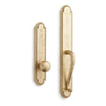 Signature Hardware 946284-DM Marconi Solid Brass Full Plate Dummy Door Handleset with Interior Knob Satin Brass Door