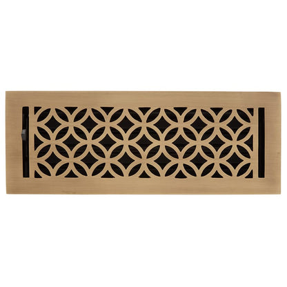Signature Hardware 438260 Pasteur Brass Floor Register - 4" x 10"