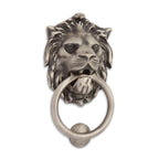 Signature Hardware 937847-10 9-3/4" X 5-1/8" Large Iron Lion Door Knocker Antique Pewter Door A