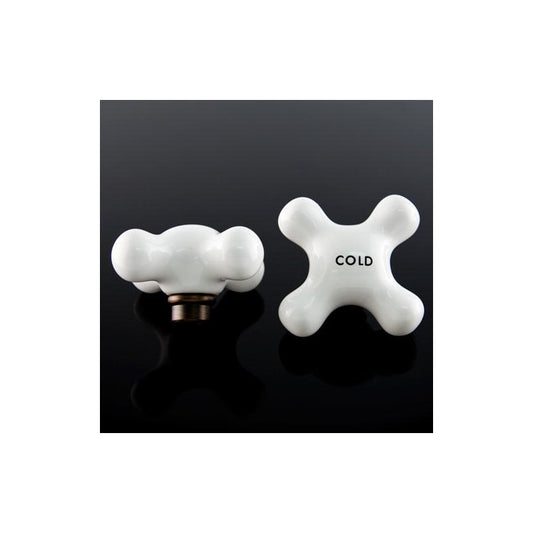 Signature Hardware 329503 Large Replacement Porcelain Cross Handles