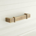 Signature Hardware 946087-4 Marta 4 Inch Center to Center Handle Cabinet Pull Antique Brass Cabinet Hardware Pulls