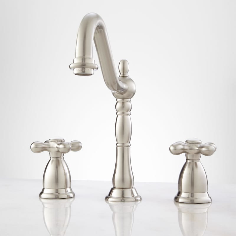 Signature Hardware 329417 Victorian 1.2 GPM Widespread Bathroom Faucet - Nickel