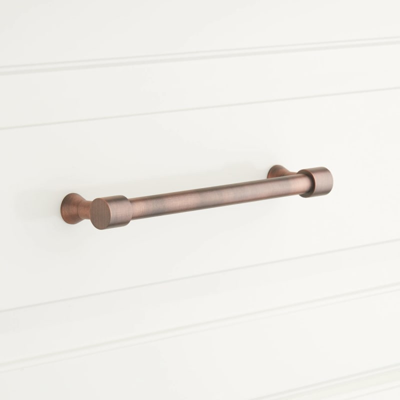 Signature Hardware 945977-6 Strasbourg 6 Inch Center to Center Bar Cabinet Pull Antique Copper