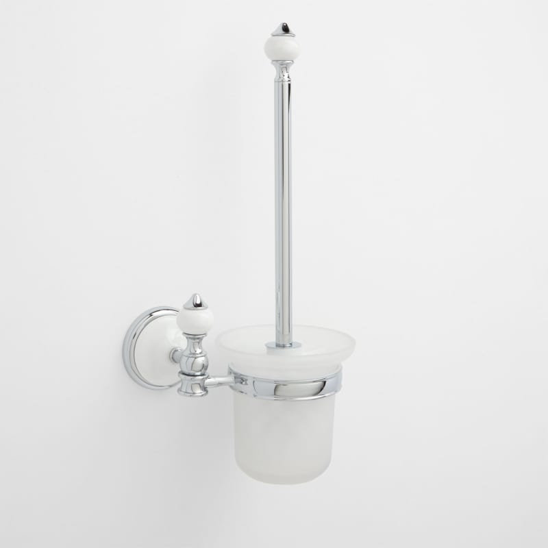 Signature Hardware 929504 Adelaide Wall-Mount Toilet Brush Holder Chrome