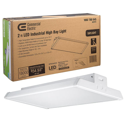 2 Ft. 18000 Lumens 171-Watts Integrated LED High Bay Light 120-277V 5000K Daylight Dimmable Garage Light