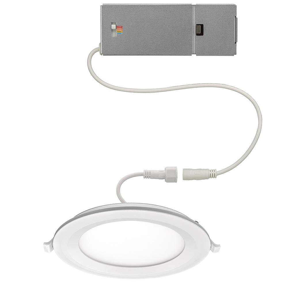 Commercial Electric 6 in. Canless Adjustable CCT Integrated LED Recessed Light Trim with Night Light 900 Lumens New Construction Remodel 53828101