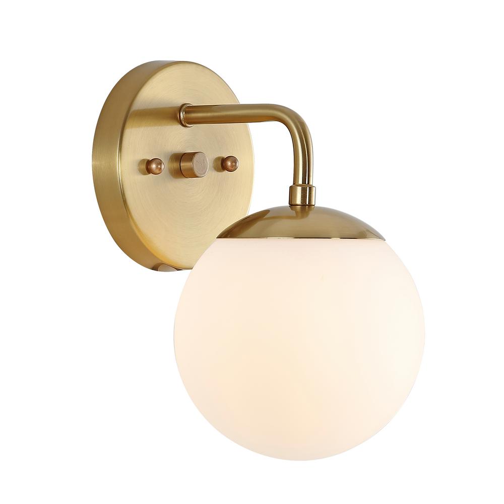 Louis Parisian Globe 5.75" 1-Light Metal/Frosted Glass Modern Contemporary LED Vanity