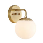 Louis Parisian Globe 5.75" 1-Light Metal/Frosted Glass Modern Contemporary LED Vanity