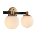 Modernist Globe 15.25" 2-Light Metal/Frosted Glass Modern Contemporary LED Vanity
