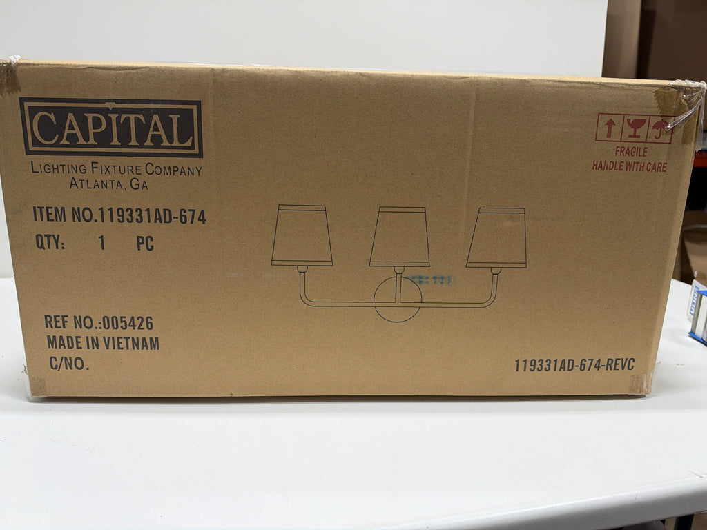 Capital Lighting 119331-674 Dawson 3 Light 26" Wide Bathroom Vanity Light Aged Brass Indoor Lighting Bathroom Fixtures Vanity Light