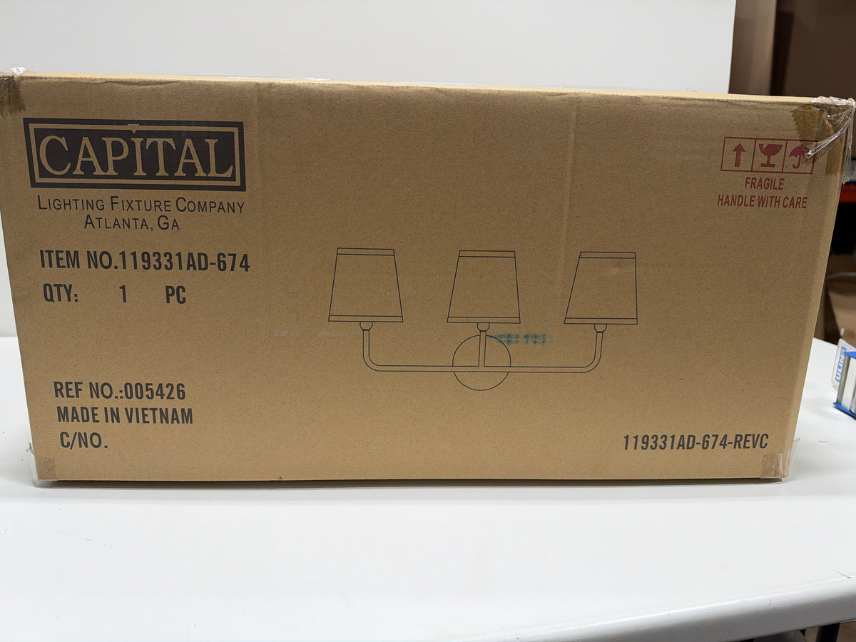 Capital Lighting 119331-674 Dawson 3 Light 26" Wide Bathroom Vanity Light Aged Brass Indoor Lighting Bathroom Fixtures Vanity Light