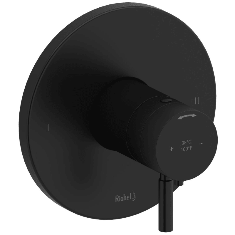 RIOBEL Riu 1/2" Therm & Pressure Balance Trim with 2 FunctionsBLACK
