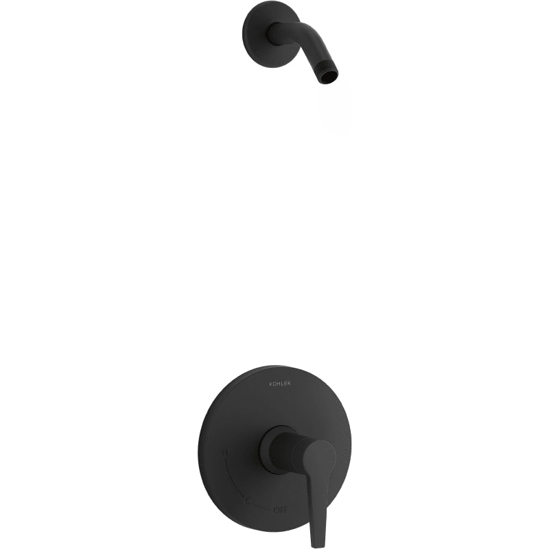 Kohler Ptch 1-Handle Shower Trim Kit in Matte Black (Valve Not Included) - *Plumbing