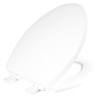 Bemis Ashland Modern Wood Toilet Seat with Decorative Edge, Slow Close, Secure Hinges, Made in USA, Elongated, White