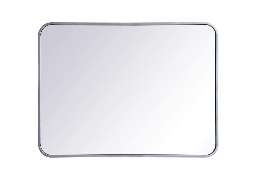Soft Corner Metal Rectangular Mirror 24x32 Inch in Silver - Elegant Lighting MR802432S - *Home Decor & Curtains