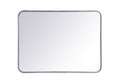 Soft Corner Metal Rectangular Mirror 24x32 Inch in Silver - Elegant Lighting MR802432S - *Home Decor & Curtains