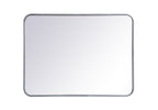 Soft Corner Metal Rectangular Mirror 24x32 Inch in Silver - Elegant Lighting MR802432S - *Home Decor & Curtains