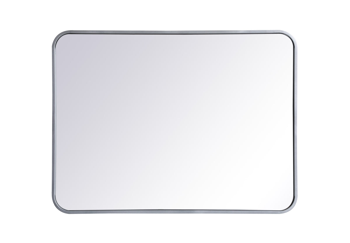 Soft Corner Metal Rectangular Mirror 24x32 Inch in Silver - Elegant Lighting MR802432S