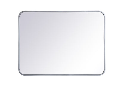 Soft Corner Metal Rectangular Mirror 24x32 Inch in Silver - Elegant Lighting MR802432S