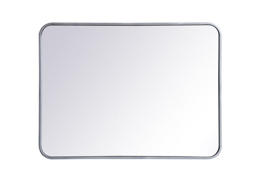 Soft Corner Metal Rectangular Mirror 24x32 Inch in Silver - Elegant Lighting MR802432S