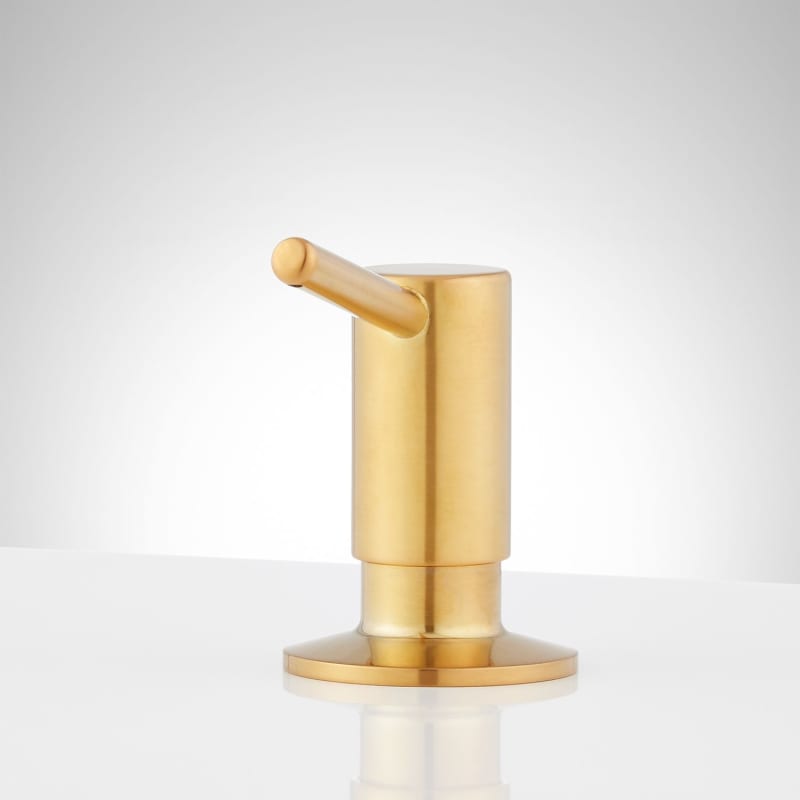 Signature Hardware 949166 Low-Profile Soap or Lotion Dispenser Brushed Gold